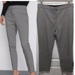 Zara | Jogger waist trousers in white/black houndstooth